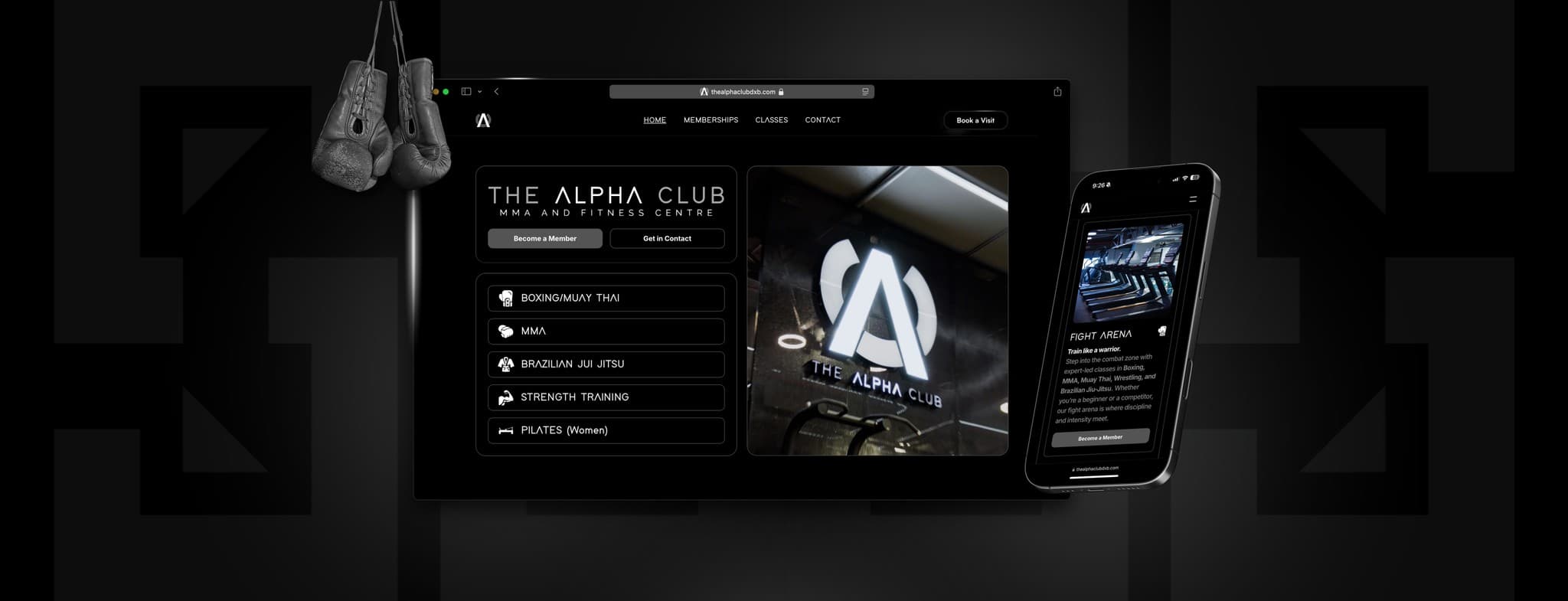The Alpha Club website and brand presentation